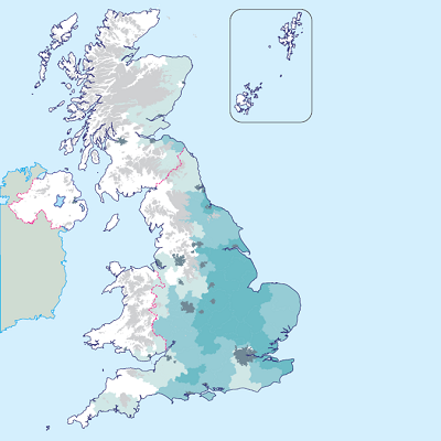 UK cereals industry map (oilseed rape area 2012)